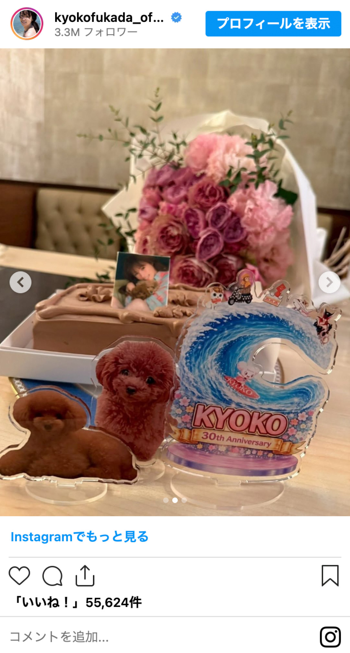 深田恭子、久しぶりのインスタ投稿で芸能生活30周年を報告「憧れの人」「ずーっと可愛い」
