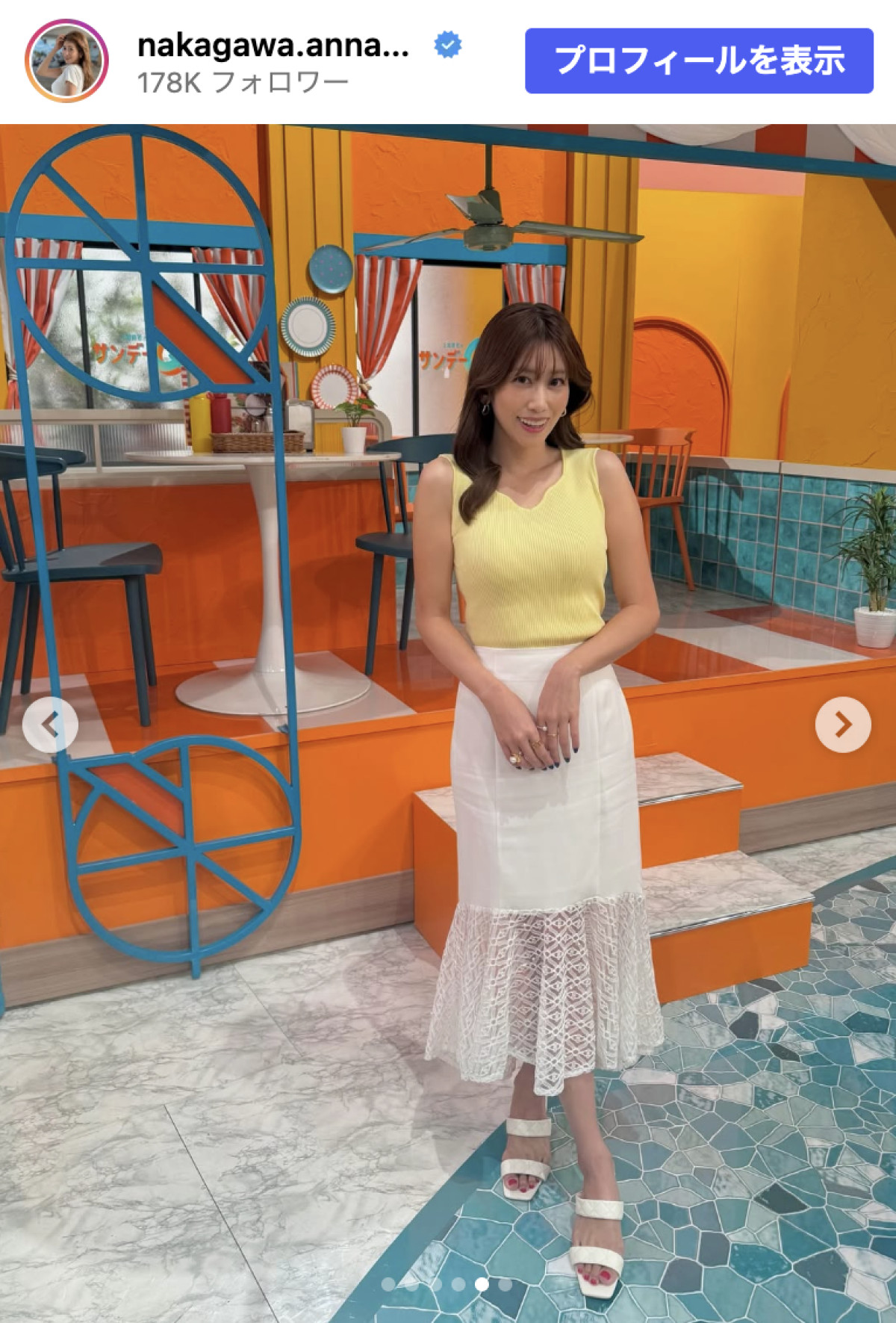 元NHK・中川安奈アナ、ノースリーブニットで色気抜群「清楚な女の子」「あまりにも美しすぎます」