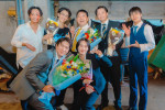 ドラマ『キスは捜査のあとで』のクランクアップを迎えたキャスト陣