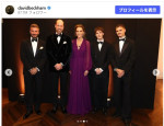 （左から）デヴィッド・ベッカム、ウィリアム皇太子＆キャサリン妃夫妻、クルス・ベッカム、ロメオ・ベッカム　※「デヴィッド・ベッカム」Instagram