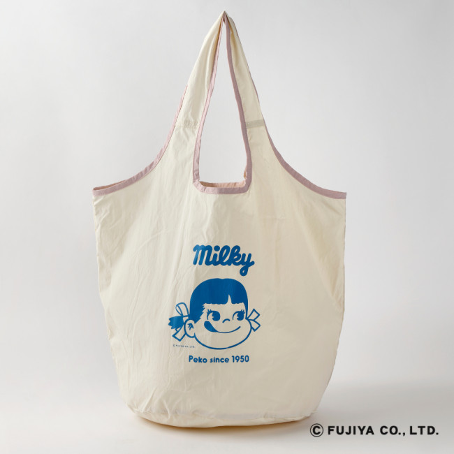 紀ノ国屋、ペコちゃんデザインのトートを発売！　キャンディ形にたためる「ポケッタブルバッグ」など3種