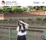 梶原叶渚、出演中の『GTO』とは違うセーラー服姿を披露　※「梶原叶渚」Instagram