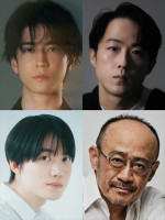 『見えざる手』に出演する（上段左から）中島裕翔、大鶴佐助、（下段左から）田中亨、佐藤誓