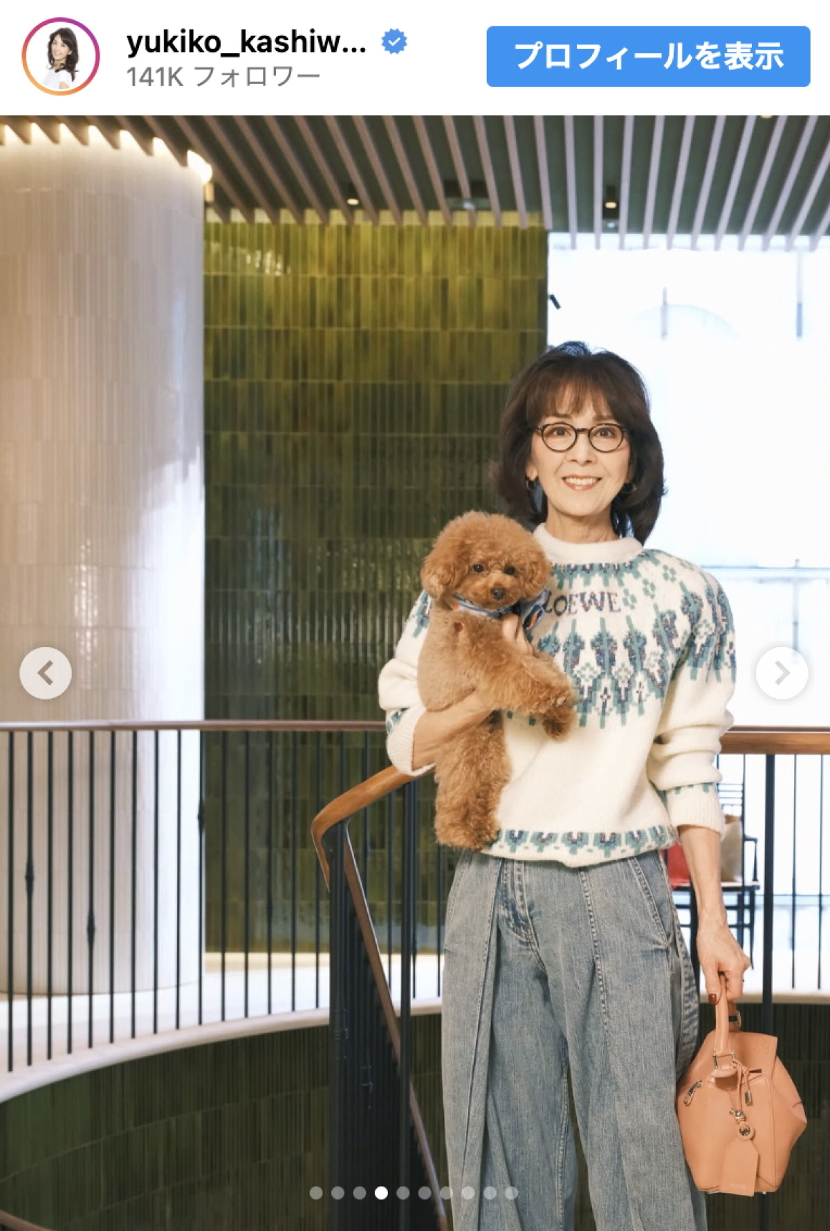 柏木由紀子78歳、春を先取りした装いと笑顔に「エレガント」「洗練の極み」