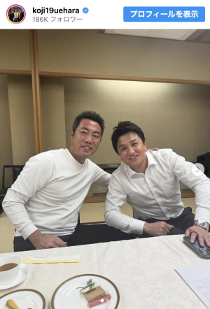 （写真左から）上原浩治、高橋由伸　※「上原浩治」インスタグラム
