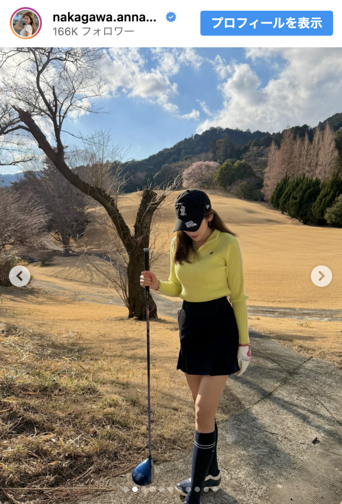 元NHK女子アナ・中川安奈、キュートなミニスカゴルフコーデに反響