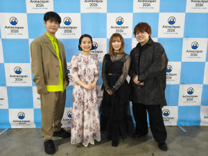 アニメ『メダリスト』AnimeJapan2026 スペシャルステージに出席した（左から）大塚剛央、春瀬なつみ、市ノ瀬加那、内田雄馬