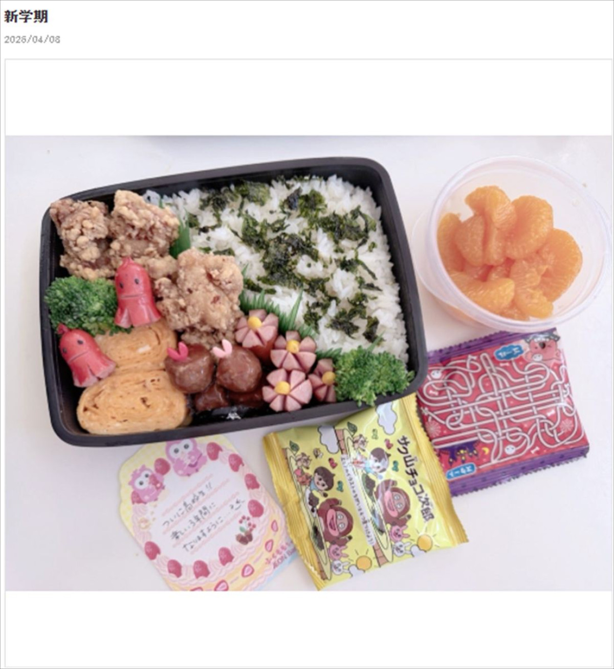 芸能人ママが作った“お弁当”がおいしそう！　4児育てる元アイドルは再現度高いキャラ弁