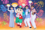 『映画クレヨンしんちゃん 奇々怪々！オラの妖怪バケ～ション』で共演を果たす（左から）伊藤沙莉、しんのすけ、マユリカ