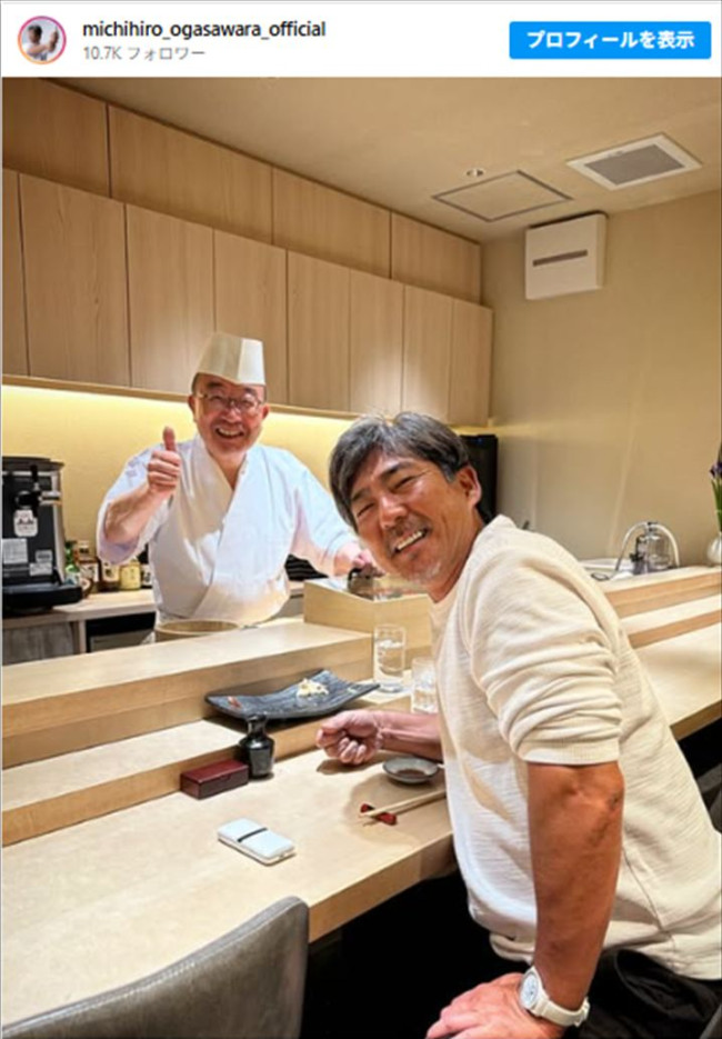 小笠原道大、いい笑顔！　※「小笠原道大」Instagram