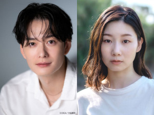 舞台『移民』に出演する（左から）岡田将生、土居志央梨