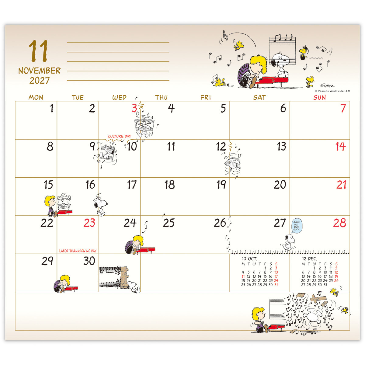 270730_『PEANUTS』2027年版カレンダー＆ダイアリー