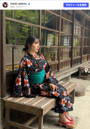 麻倉瑞季、艶やかな浴衣姿　グラビアオフショット　※「麻倉瑞季」Instagram