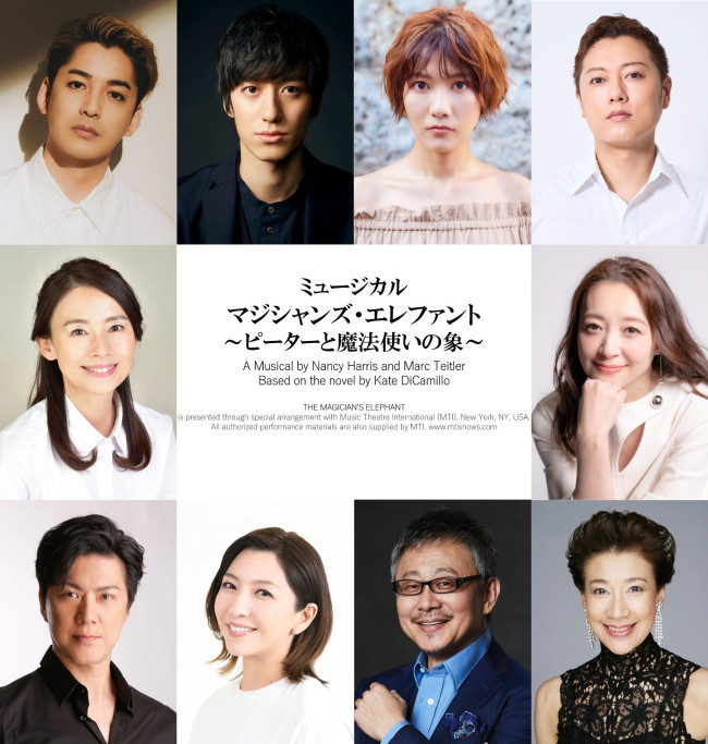 ミュージカル『マジシャンズ・エレファント～ピーターと魔法使いの象～』に出演する（上段左から）大野拓朗、水田航生、宮澤佐江、原田優一、（中段左から）土居裕子、彩乃かなみ、（下段左から）吉野圭吾、瀬奈じゅん、松尾貴史、前田美波里