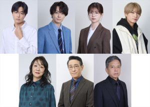 ドラマ『妻を引退します』に出演する（上段左から）時任勇気、犬飼貴丈、松田好花、本高克樹（B＆ZAI）、（下段左から）山下容莉枝、阪田マサノブ、勝村政信