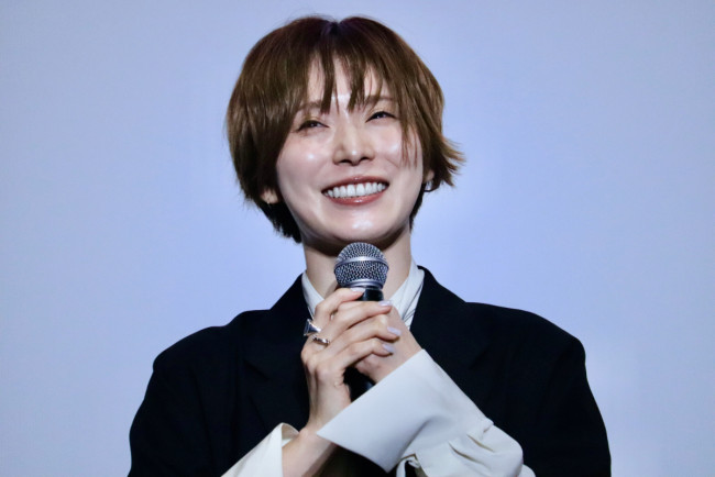 映画『男ともだち』舞台挨拶付き大阪先行上映に登壇した松岡茉優
