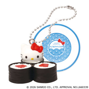 サンリオキャラクターズが“お寿司”に変身！　お皿のチャーム付き「カプセルトイ」全6種登場