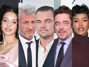 アクター賞『ワン・バトル・アフター・アナザー』で演技部門候補入りした（左から）チェイス・インフィニティ、ショーン・ペン、レオナルド・ディカプリオ、ベニチオ・デル・トロ、テヤナ・テイラー