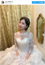 岡崎紗絵のウエディングドレス姿がかわいい！　※「岡崎紗絵」Instagram