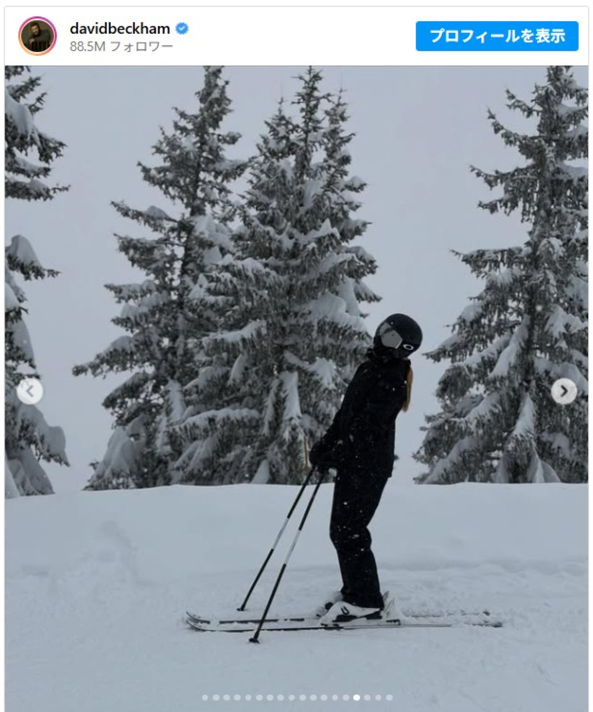 デヴィッド・ベッカム、14歳の末っ子ハーパーとスキー旅行「子どもたちとの思い出作りは大切」