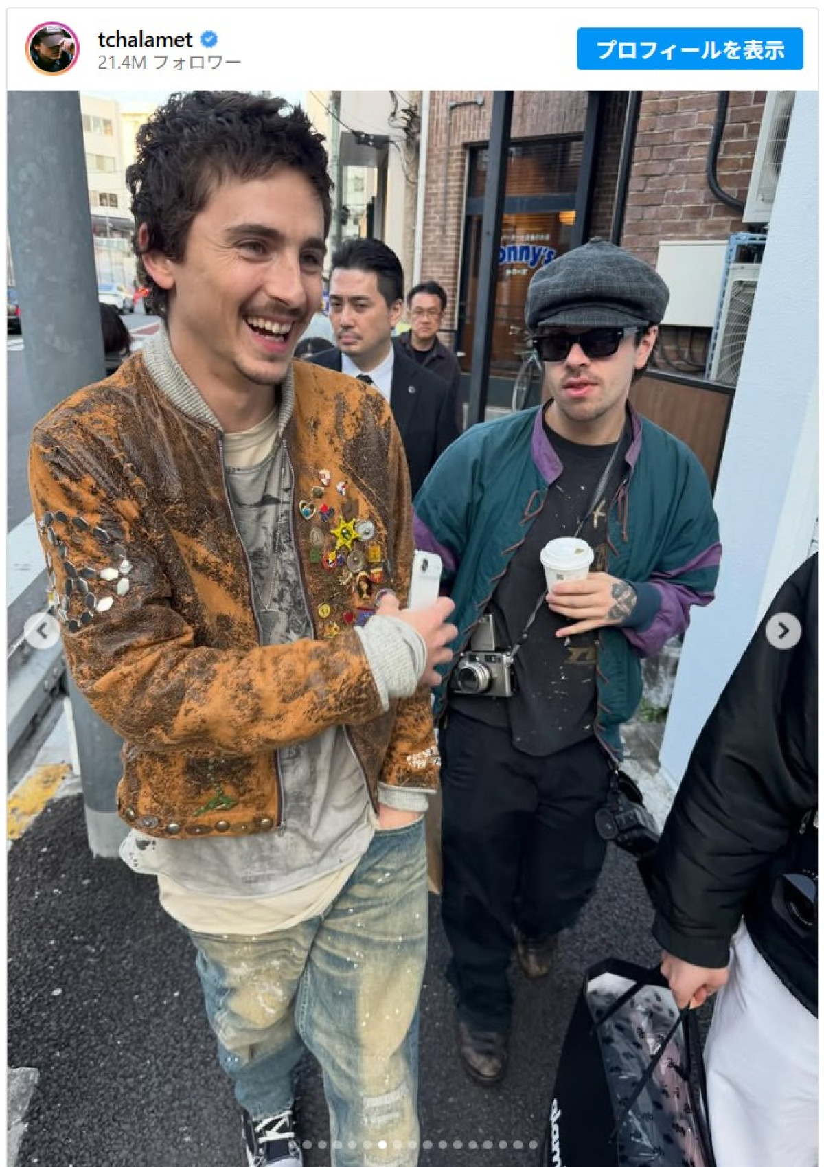 ティモシー・シャラメ、そばやアイスに舌鼓　来日オフショットを大量投稿！