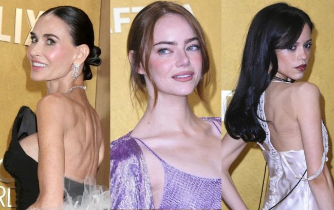 第32回アクター賞開催（左から）デミ・ムーア、エマ・ストーン、ジェナ・オルテガ