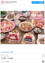 昨年5子を出産した辻希美、華やかな食卓　※「辻希美」Instagram
