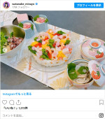 渡辺美奈代は華やかなちらし寿司と茶碗蒸しを公開　※「渡辺美奈代」Instagram