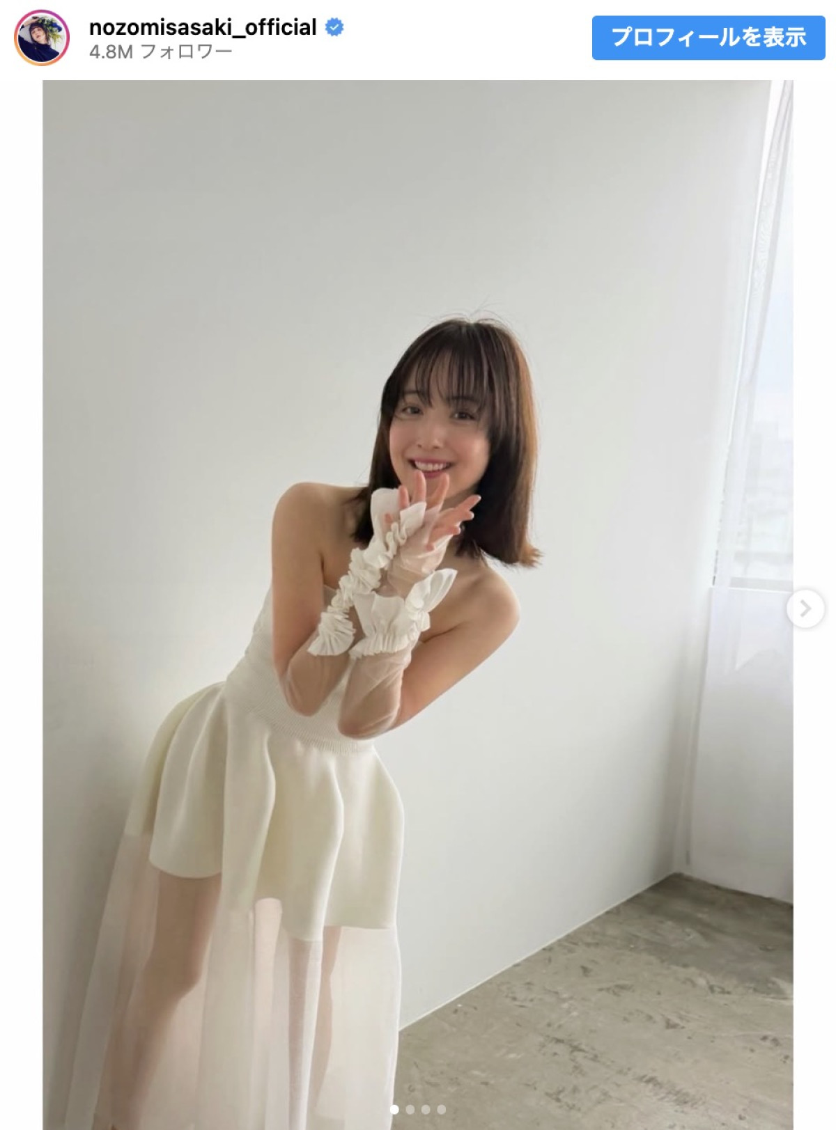佐々木希、ばっさりヘアカット　※「佐々木希」インスタグラム