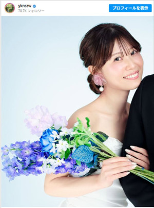 西澤由夏、ウエディングドレス姿　※「西澤由夏」Instagram