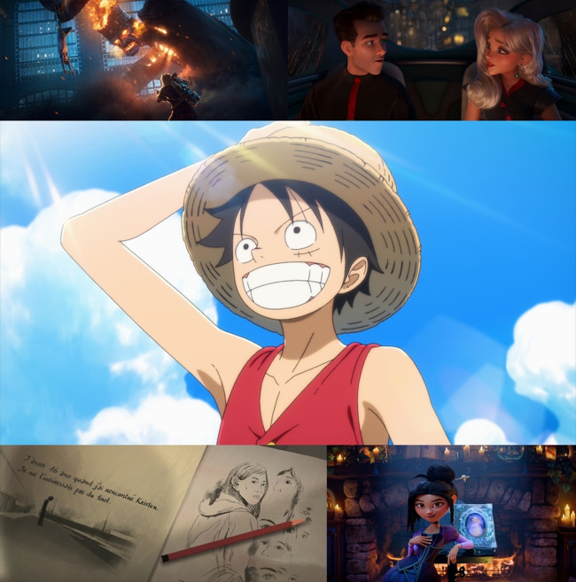 （上段左から時計回りに）『ゴーストバスターズ：ナイト・シフト（原題）』、『レイ・ガン』、『THE ONE PIECE』、『リリスとシンデレラのおとぎの王国』、『In Waves（原題）』