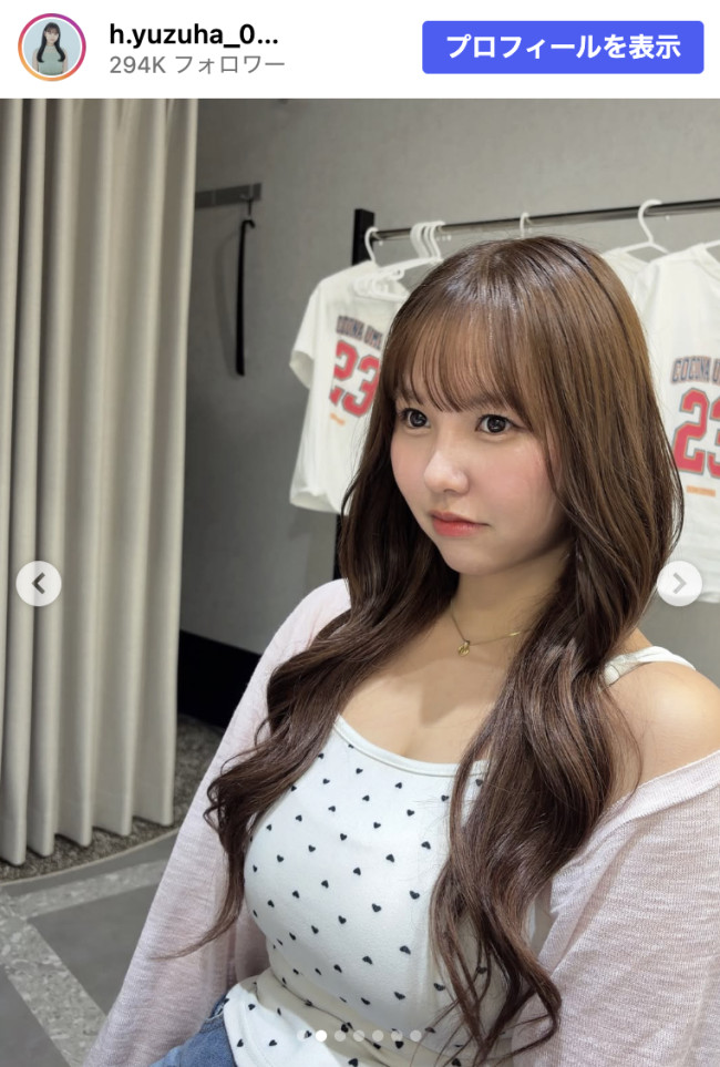 本郷柚巴、エクステつけて印象激変　※「本郷柚巴」instagram