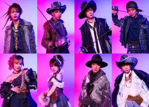 ミュージカル『三銃士：Reborn』に出演する（上段左から）上田竜也、草間リチャード敬太、林翔太、今江大地、（下段左から）玉置成実、田中れいな、内博貴、内海光司